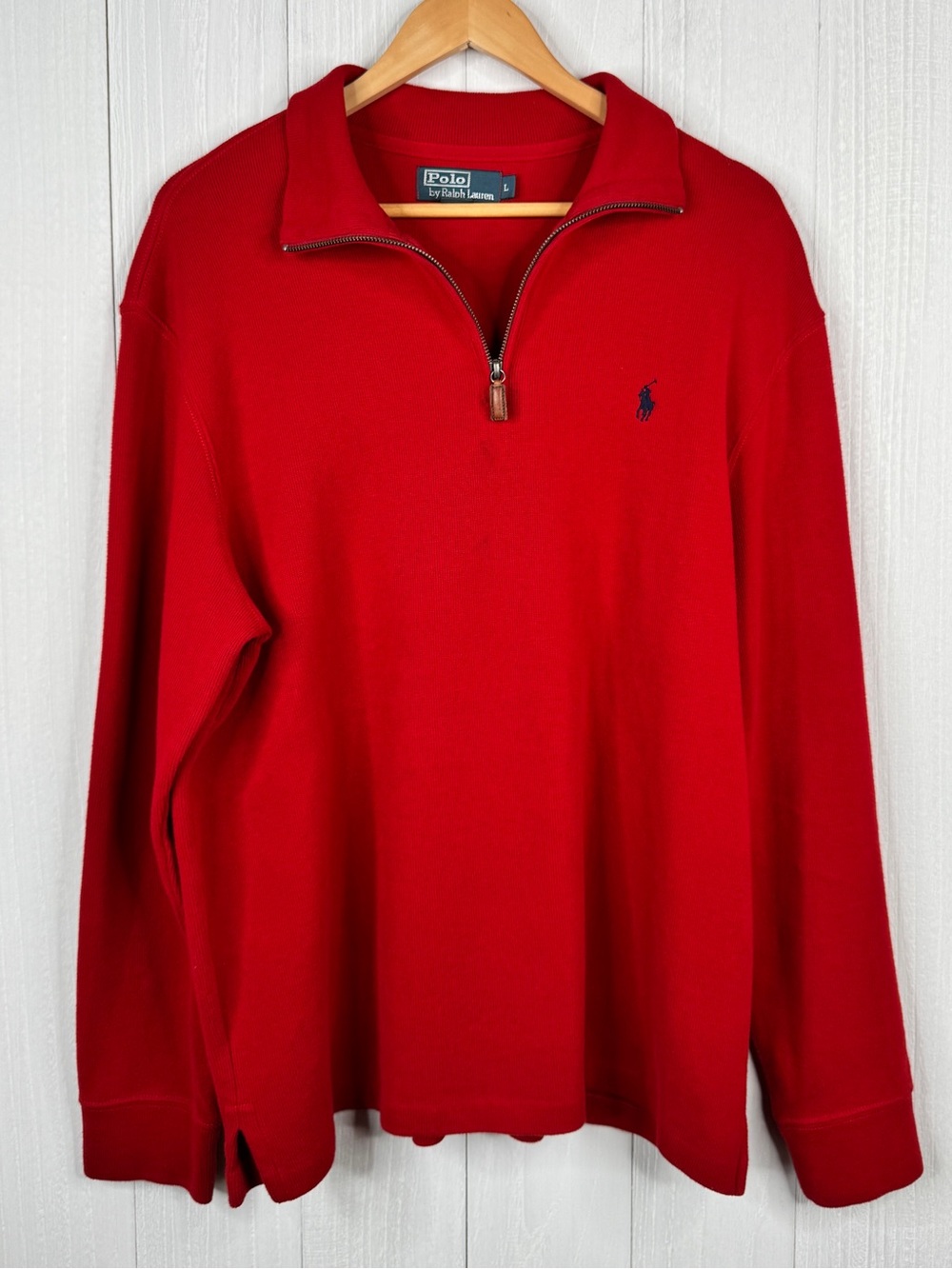 Ralph Lauren Men's Red Quarter-Zip Pullover